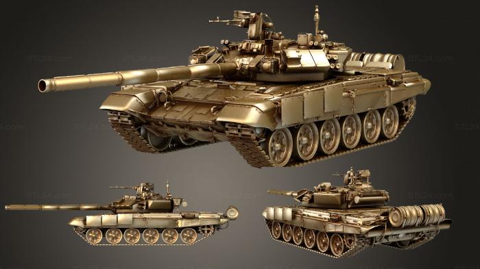 Vehicles (T 90 Tank, CARS_3542) 3D models for cnc